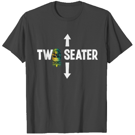Two Seater Upside Down Pineapple Skull Swinger T Shirts