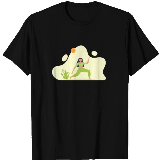 Woman Yoga Exercise Health Illustration T Shirts