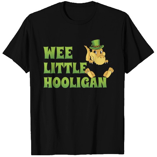 Wee Little Hooligan t-rex Dinosaur St Patrick Day T Shirts