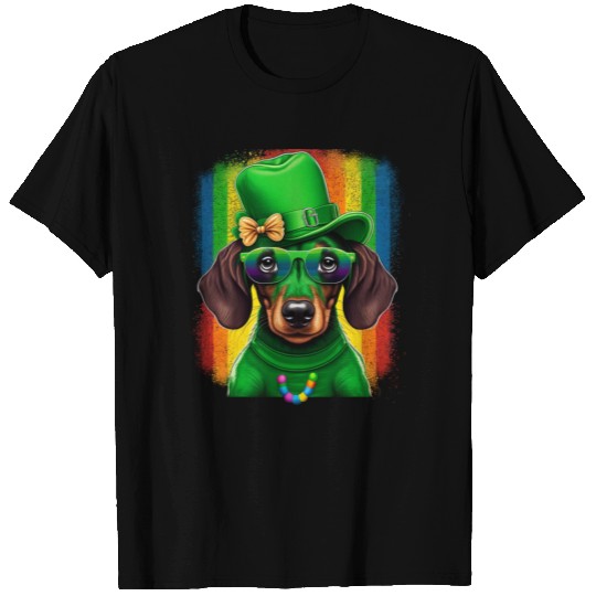 St. Patricks Day Dachshund Wiener Dog Shamrock T Shirts