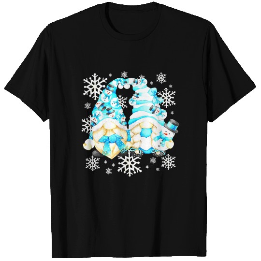 Funny Snowman Gnomies With Snowflakes Cute Winter T Shirts