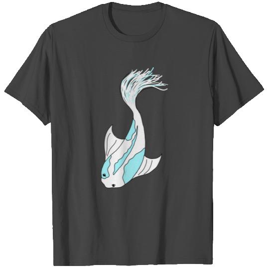 blue and white koi fish retro T Shirts