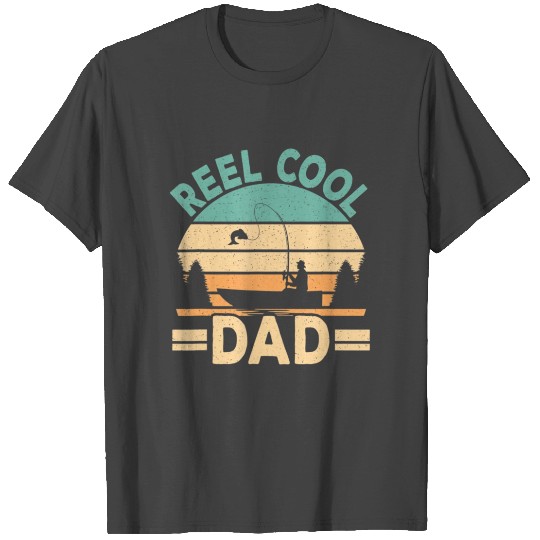 Funny Reel Cool Dad Fishing Fisherman Retro Fish F T Shirts