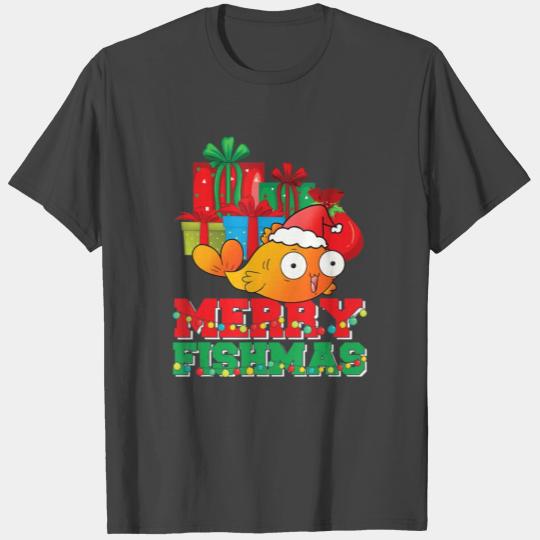 Merry Fishmas Christmas Fish Lover Fisherman Ugly T Shirts