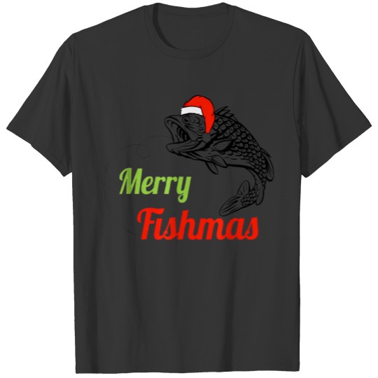Merry Fishmas Fish Fishing Xmas Christmas Family M T Shirts
