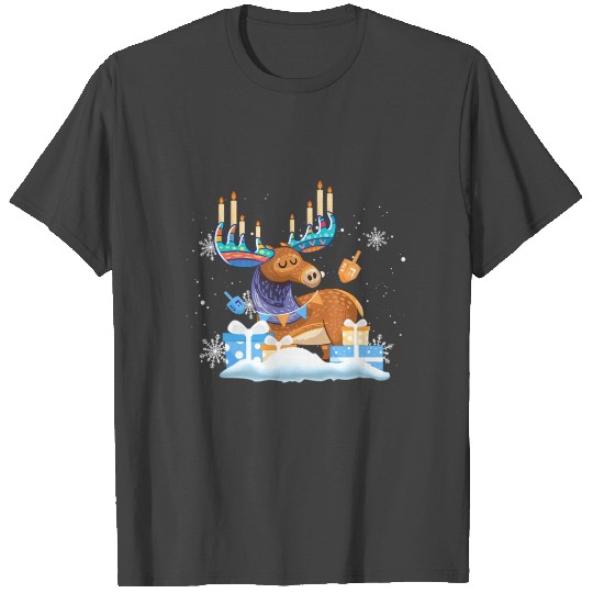 Jewish Moose Funny Hanukkah T Shirts Moose Pajamas Gi