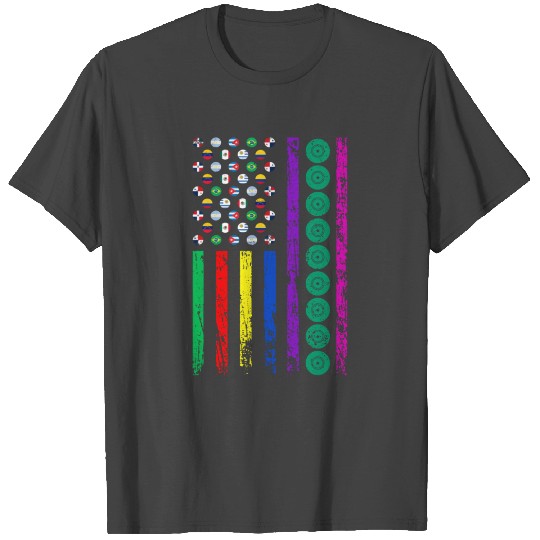 American Sports Flag Hispanic Heritage Month Lawn T Shirts