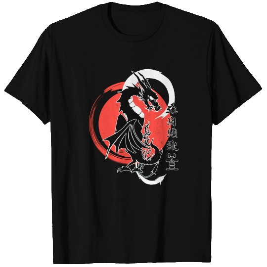 Black dragon, red moon T Shirts