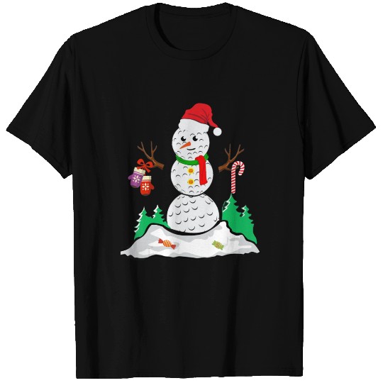 Funny Golf Ball Snowman Balls Christmas Pajama Gif T Shirts