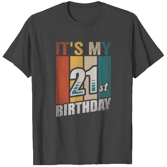 It's My 21st Birthday Gift Vintage 21 Years Bday T Shirts