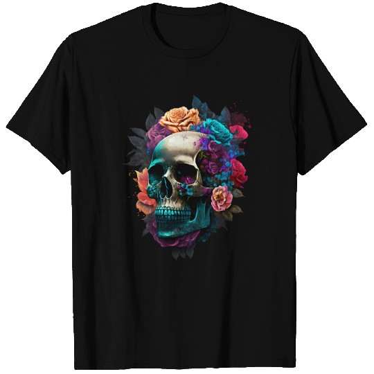 Floral Skull T Shirts