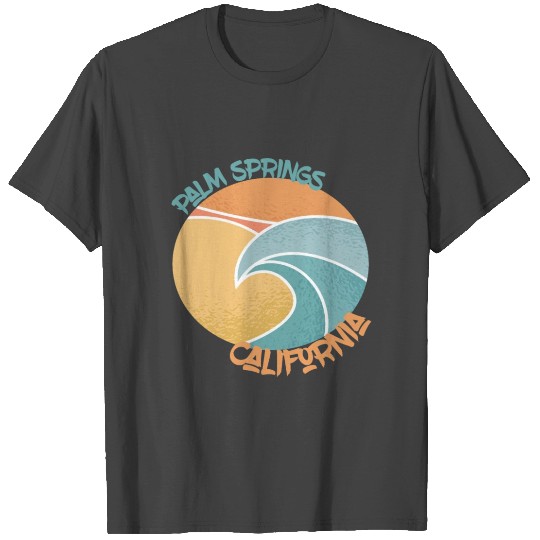 Palm Springs Surfing Palm trees California Vacatio T Shirts