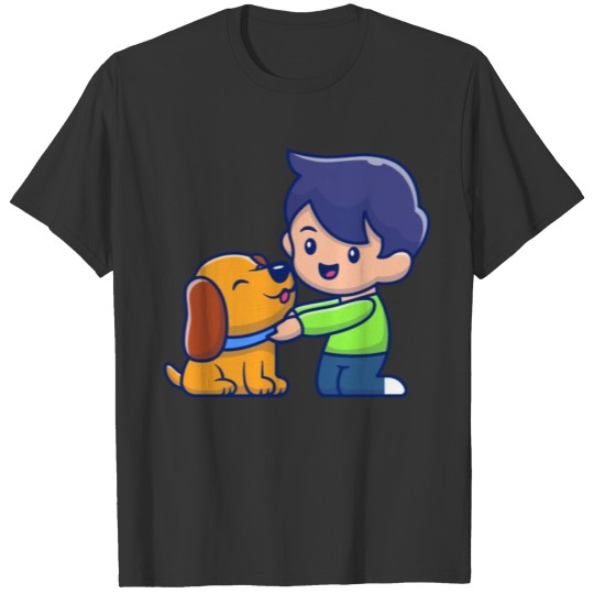 Cute boy with dog hipster T Shirts