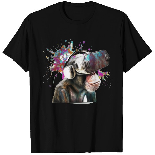 Monksy - Monkey with VR Virtual Reality goggles T Shirts