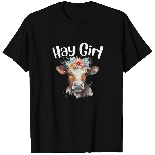 Hay Girl Farmer Gift Cattle Cow Lovers T Shirts