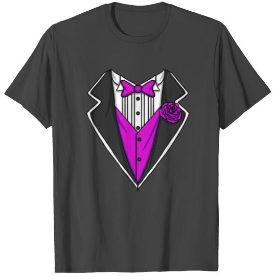 Tuxedo Costume Lazy Halloween Purple Boys Tuxedo T Shirts