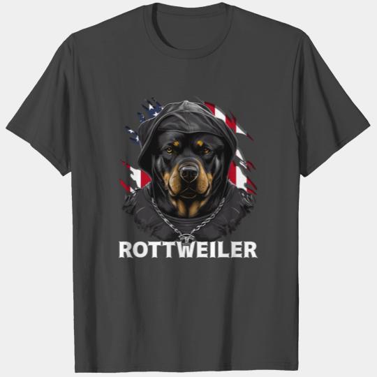 American Flag Rottweiler Patriotic Dog Lover Hip H T Shirts