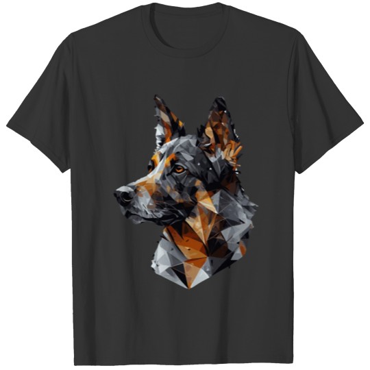 Geometric German Shepherd Ped Dog Abstract Polygon T Shirts