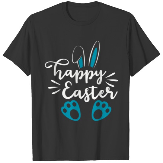 Happy Easter Rabbit Blue T Shirts