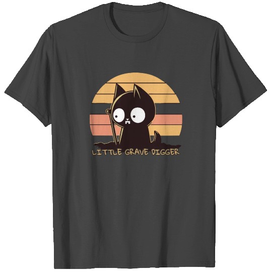 little grave digger retro style cat T Shirts