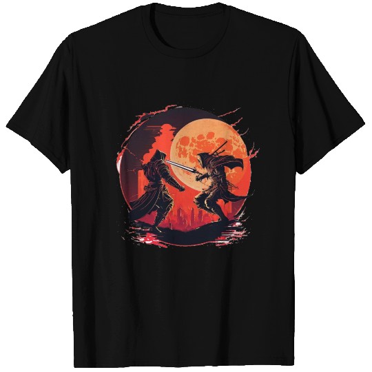 ninja fight under red moon T Shirts