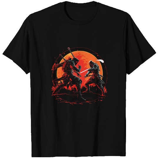 ninja fight under red moon T Shirts