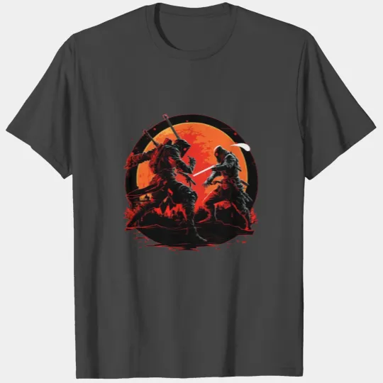 ninja fight under red moon T Shirts