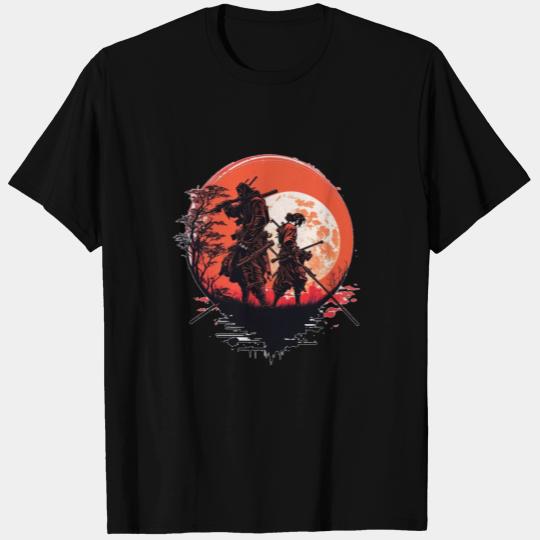 samurai fight under red moon T Shirts