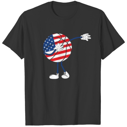 America USA Flag 4th Of July Basketball Player T Shirts