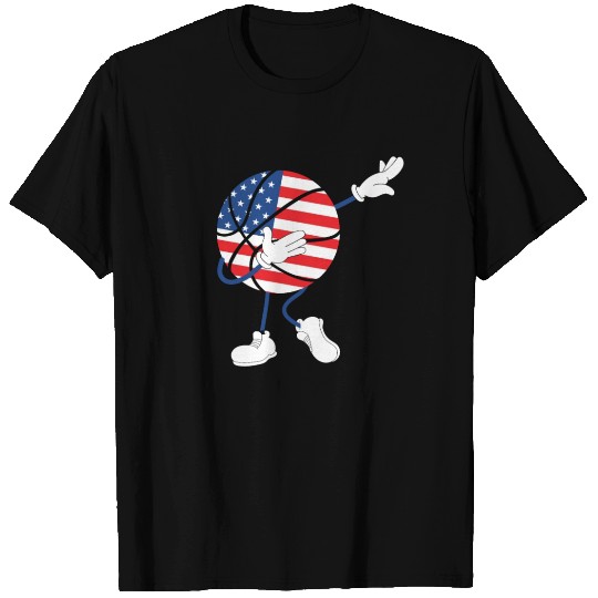 America USA Flag 4th Of July Basketball Player T Shirts