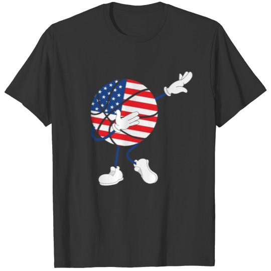America USA Flag 4th Of July Basketball Player T Shirts