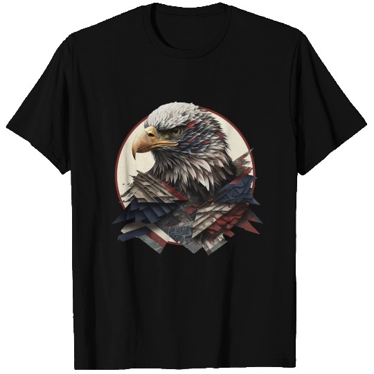 Collage Eagle with USA Flag Land of the Free Eagle T Shirts