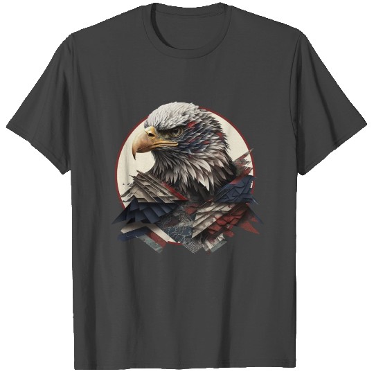Collage Eagle with USA Flag Land of the Free Eagle T Shirts