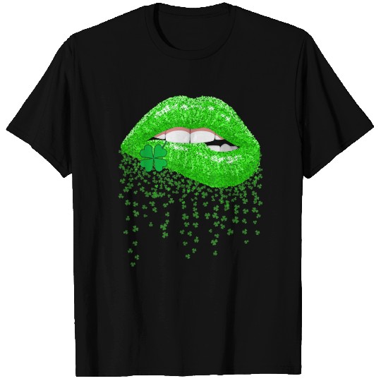 Lips Sexy Green Cool Irish Shamrock St Patricks Dy T Shirts