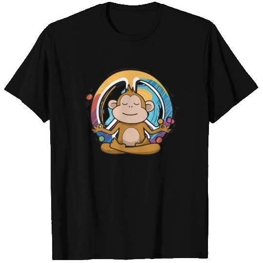 Hippie Monkey Peace Sign Yoga Cool Ape Funny T Shirts