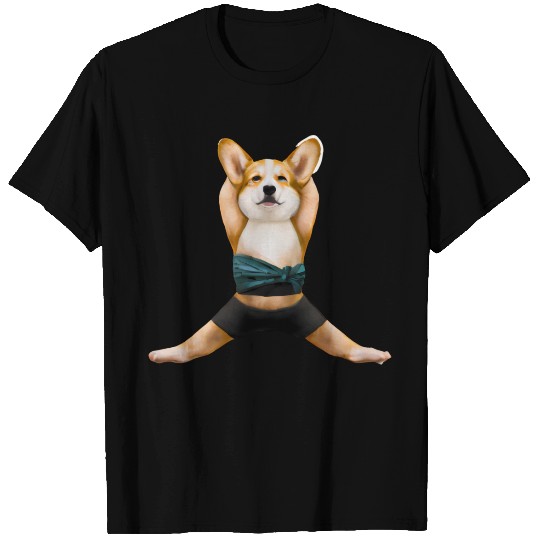 Corgi dog in yoga pose T Shirts