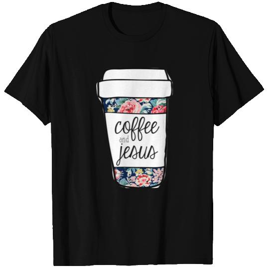Coffee And Jesus Navy Floral Mug T Shirts
