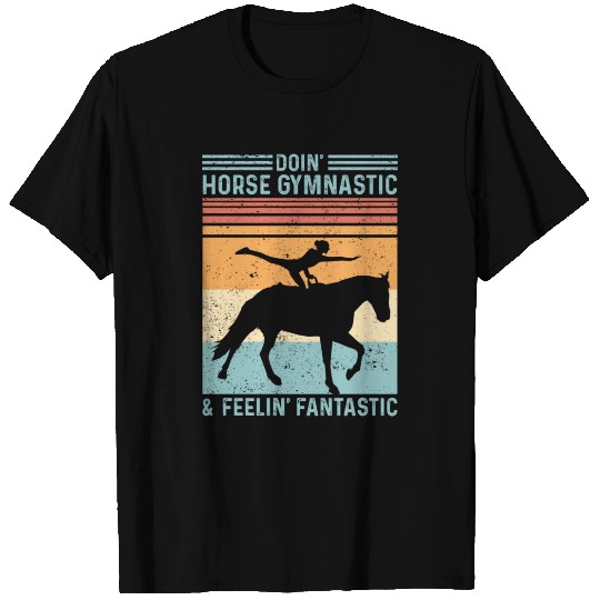 Funny Equestrian Horse Vaulting Retro T Shirts