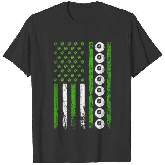 American Cue Sports Flag Athletic Billiards Earth T Shirts