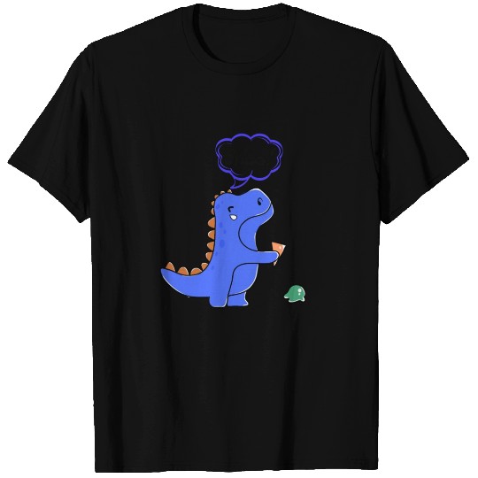 Funny Kids Design - T-Rex With Ice Cream T Shirts