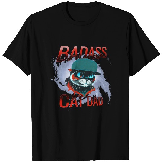 Badass Cat Dad T Shirts