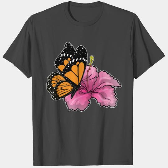 Butterfly Hibiscus Flower T Shirts