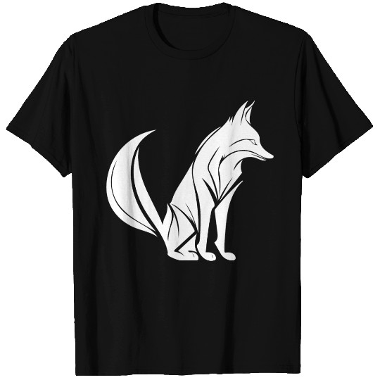 Smart Cute Fox Tattoo Style Portrait T Shirts
