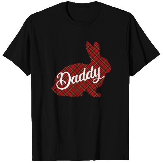 Funny Daddy Bunny Plaid Rabbit Matching Easter Men T Shirts