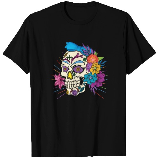 Floral Dia De Los Muertos LGBTQ LGBT Pride Month T Shirts