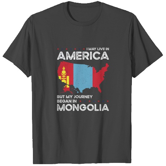 Born Mongolian Mongolia American USA Citizenship T Shirts