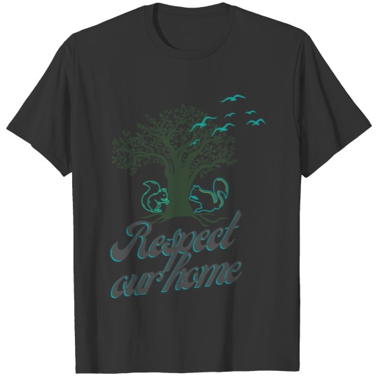 Respect Our Home green brown black tree flower T Shirts