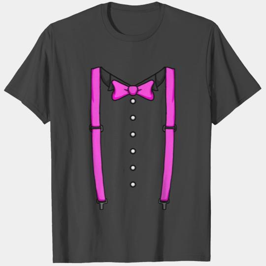 Pink Bow Tie Suspenders Cummerbund Tuxedo Bow Tiep T Shirts