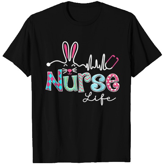 Nurse Life Stethoscope Nursing Cute Easter Bunny T Shirts