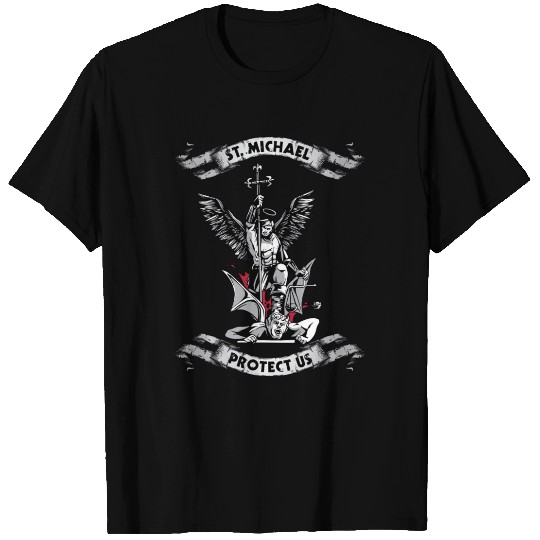 Archangel Saint Michael Protect Us Defend Us Long T Shirts
